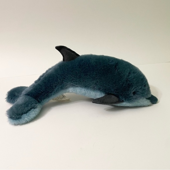 Vintage 1986 Gund Brand Blue Bottle Nosed Dolphin Stuffed Animal Plush - Picture 14 of 16
